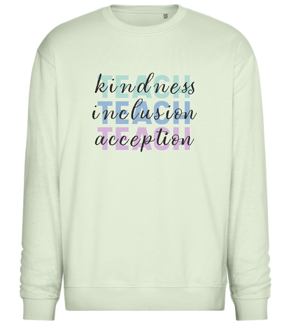 Kindness Inclusion Acception Design - Comfort Essential Unisex Sweater_CREAMY GREEN_front