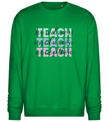 Kindness Inclusion Acception Design - Comfort Essential Unisex Sweater_MEADOW GREEN_front