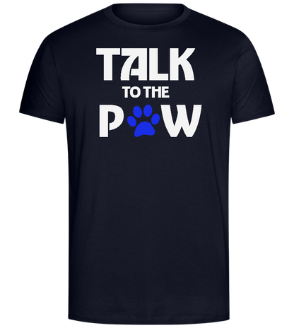 Talk to the Paw Design - Comfort Unisex T-Shirt_FRENCH NAVY_front