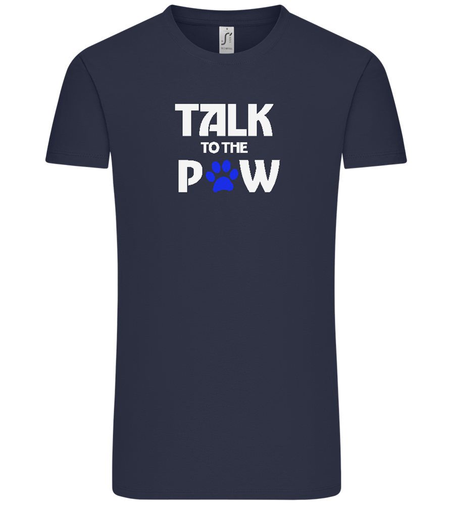 Talk to the Paw Design - Comfort Unisex T-Shirt_FRENCH NAVY_front