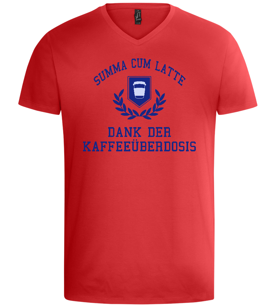 Kaffeeüberdosis Design - Basic men's v-neck t-shirt_RED_front