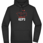 Death By Reps Barbell Design - Premium Essential Unisex Hoodie_BLACK_front