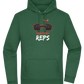 Death By Reps Barbell Design - Premium Essential Unisex Hoodie_GREEN BOTTLE_front