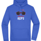 Death By Reps Barbell Design - Premium Essential Unisex Hoodie_ROYAL_front