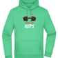 Death By Reps Barbell Design - Premium Essential Unisex Hoodie_SPRING GREEN_front