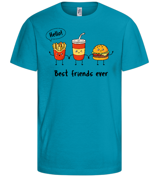 Best Friends Ever Design - Comfort kids fitted t-shirt_TURQUOISE_front