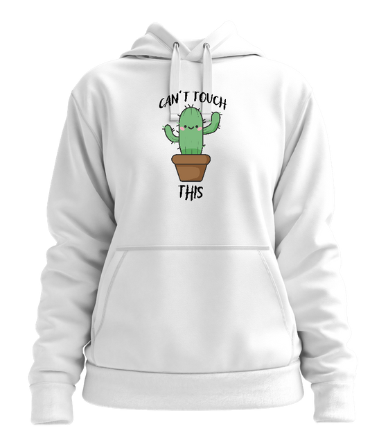 Untouchable Cactus Design - Premium women's hoodie_WHITE_front