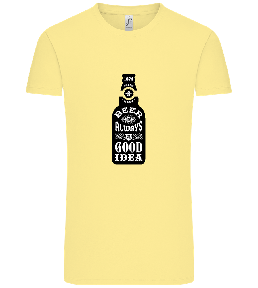 Beer Good Idea Design - Comfort Unisex T-Shirt_AMARELO CLARO_front