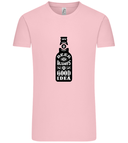Beer Good Idea Design - Comfort Unisex T-Shirt_CANDY PINK_front