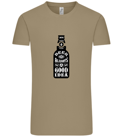 Beer Good Idea Design - Comfort Unisex T-Shirt_KHAKI_front