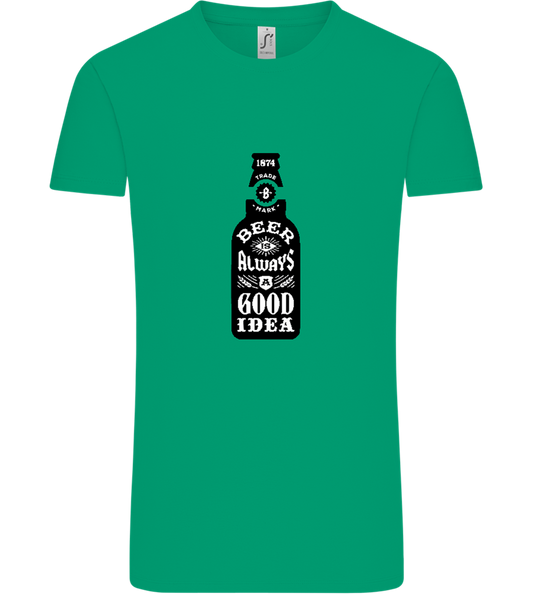 Beer Good Idea Design - Comfort Unisex T-Shirt_SPRING GREEN_front