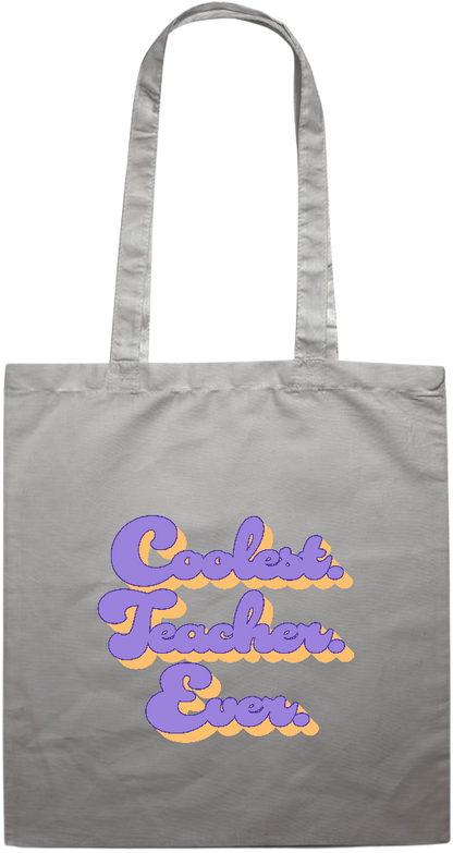 Coolest Teacher Ever Design - Premium colored cotton tote bag_GREY_front