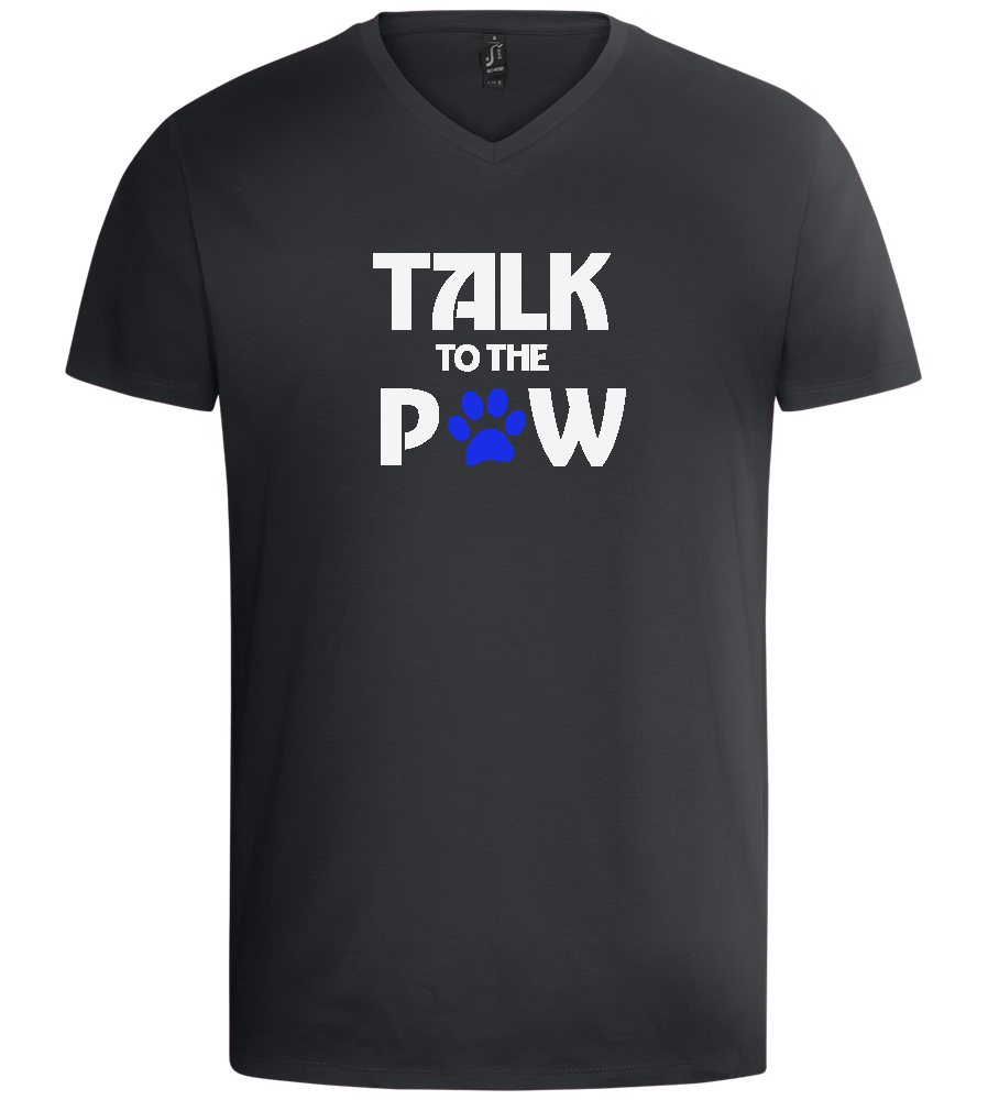 Talk to the Paw Design - Basic men's v-neck t-shirt_DARK GRAY_front