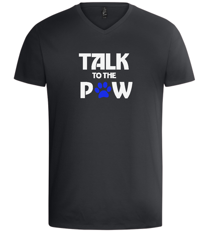 Talk to the Paw Design - Basic men's v-neck t-shirt_DARK GRAY_front