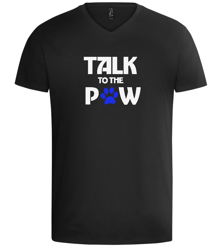 Talk to the Paw Design - Basic men's v-neck t-shirt_DEEP BLACK_front