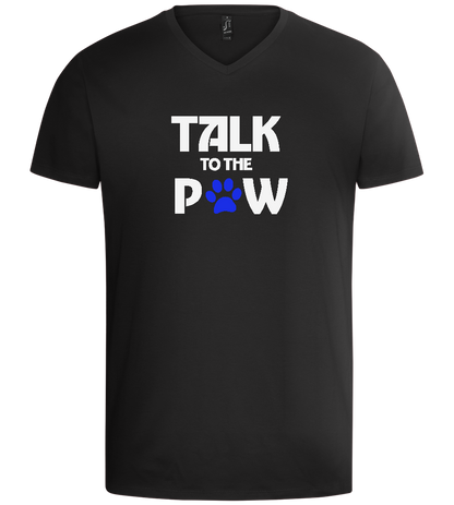 Talk to the Paw Design - Basic men's v-neck t-shirt_DEEP BLACK_front