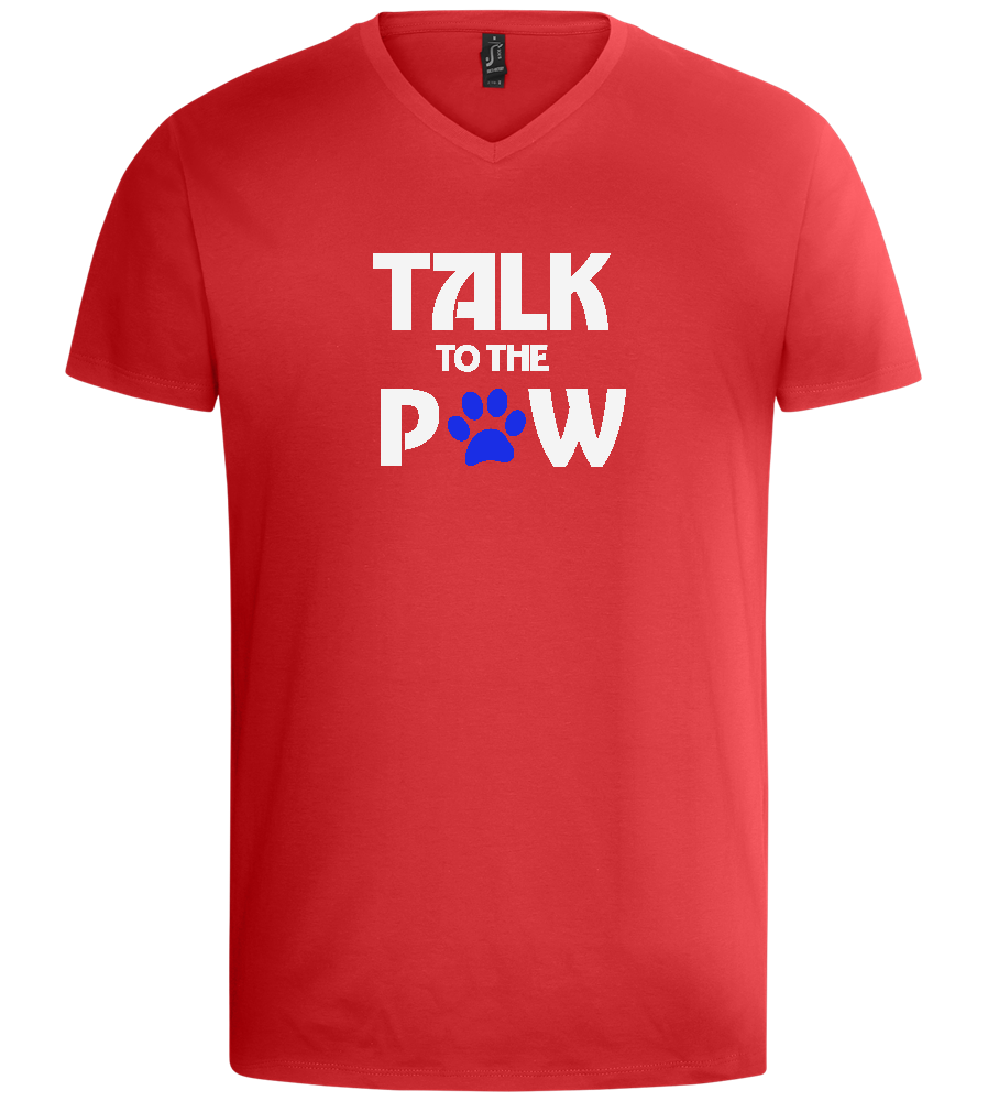 Talk to the Paw Design - Basic men's v-neck t-shirt_RED_front