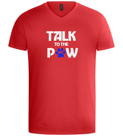 Talk to the Paw Design - Basic men's v-neck t-shirt_RED_front