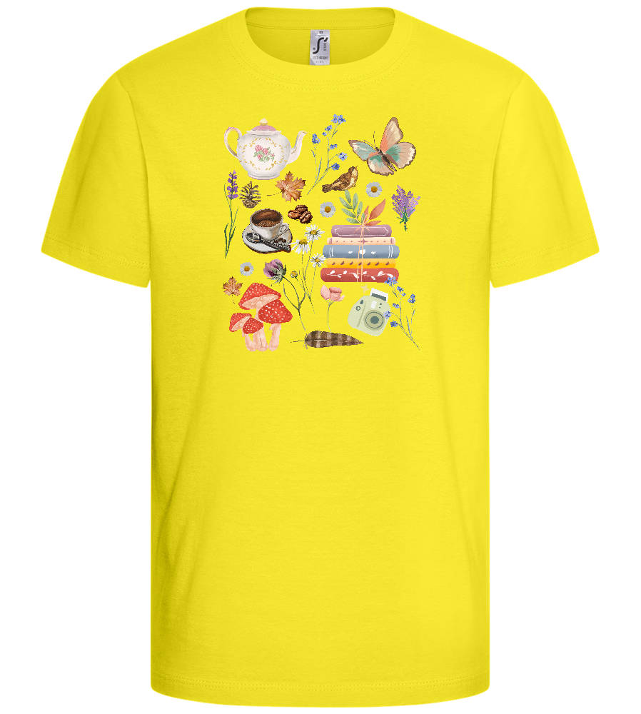 Autumn Vibes Design - Basic kids t-shirt_LEMON_front