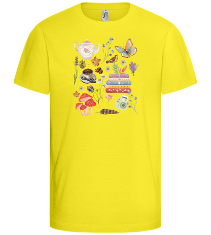 Autumn Vibes Design - Basic kids t-shirt_LEMON_front