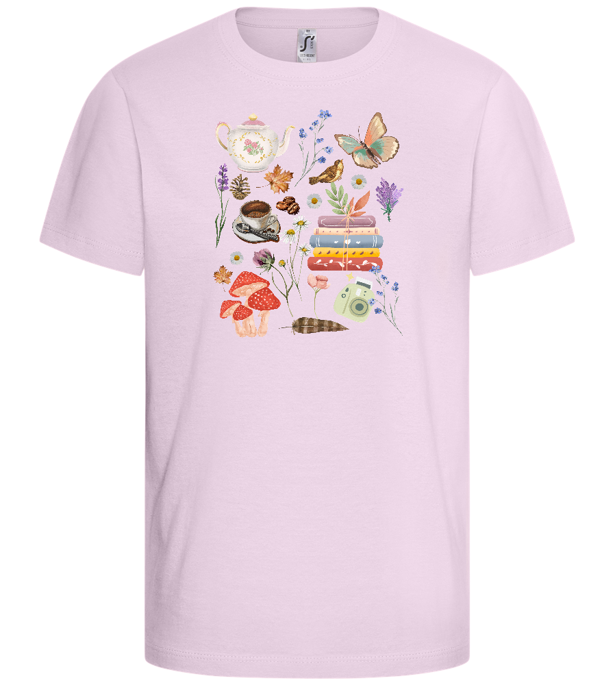 Autumn Vibes Design - Basic kids t-shirt_LIGHT PINK_front