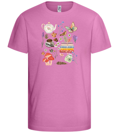 Autumn Vibes Design - Basic kids t-shirt_PINK ORCHID_front