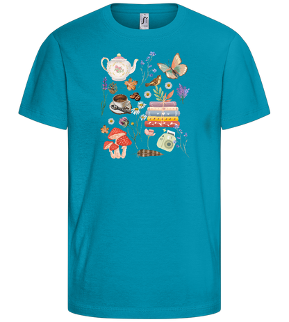 Autumn Vibes Design - Basic kids t-shirt_TURQUOISE_front