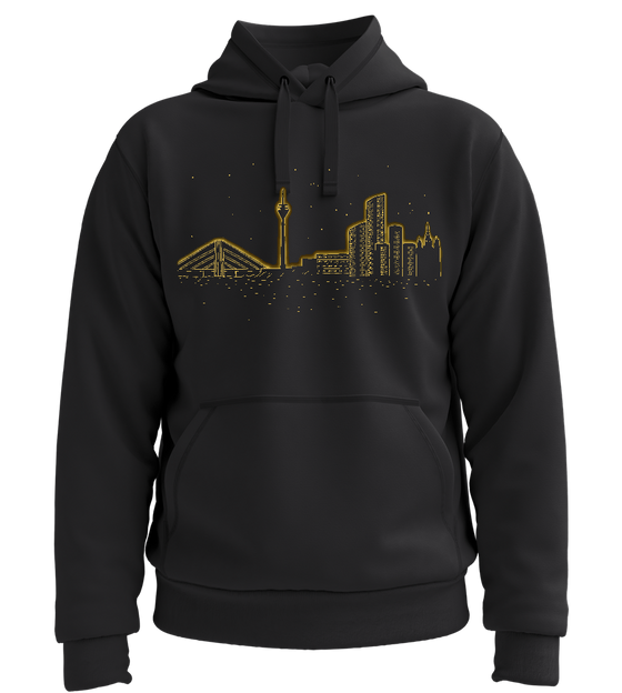 Düsseldorf City Skyline Design - Premium unisex hoodie_BLACK_front