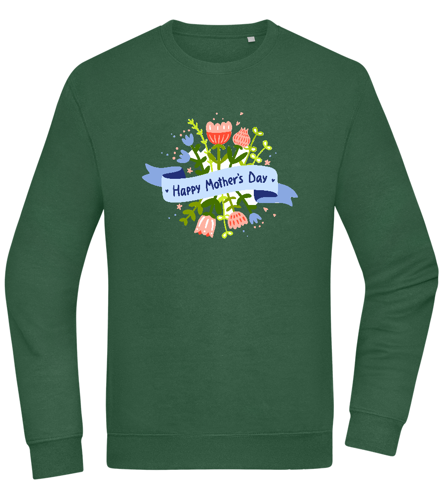 Mother's Day Flowers Design - Comfort Essential Unisex Sweater_GREEN BOTTLE_front