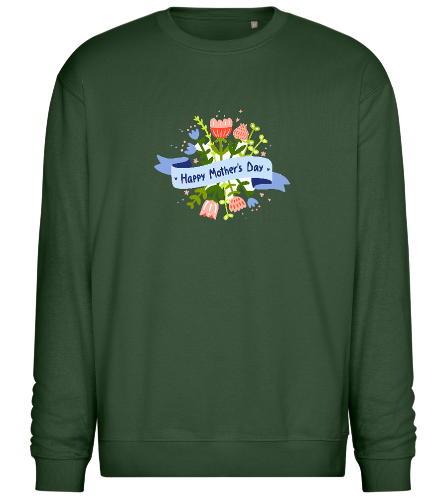 Mother's Day Flowers Design - Comfort Essential Unisex Sweater_GREEN BOTTLE_front