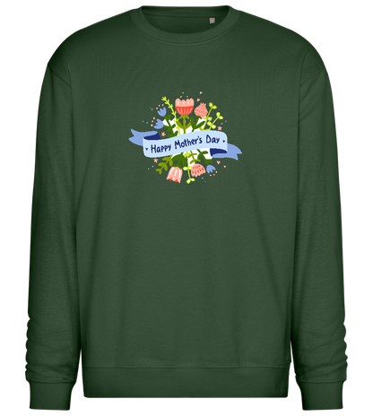 Mother's Day Flowers Design - Comfort Essential Unisex Sweater_GREEN BOTTLE_front