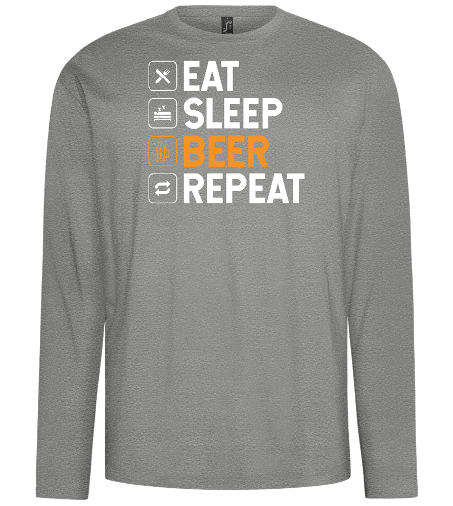 Beer Repeat Design - Comfort men's long sleeve t-shirt_ORION GREY_front