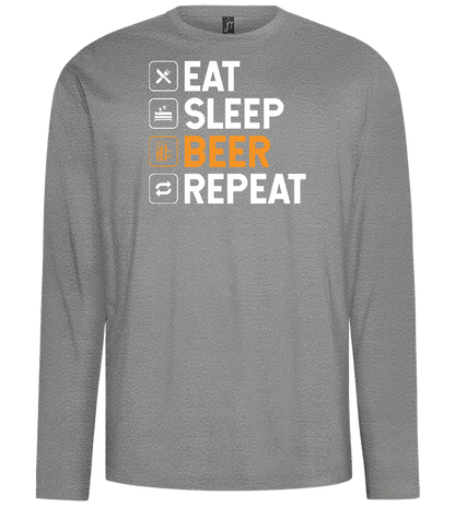 Beer Repeat Design - Comfort men's long sleeve t-shirt_ORION GREY_front