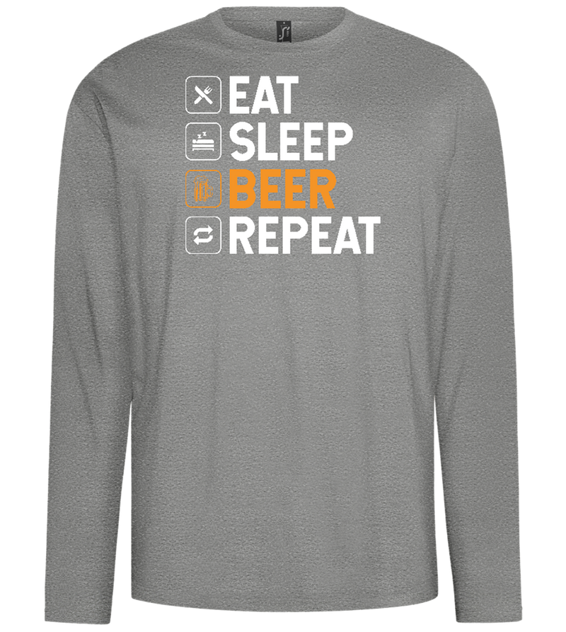 Beer Repeat Design - Comfort men's long sleeve t-shirt_ORION GREY_front