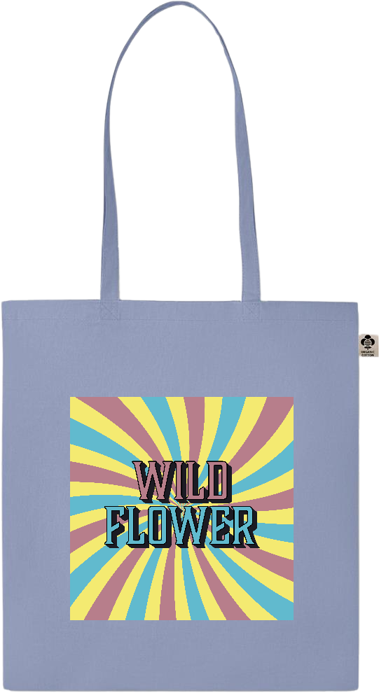 Wild Flower Design - Essential colored organic cotton tote bag_BABY BLUE_front