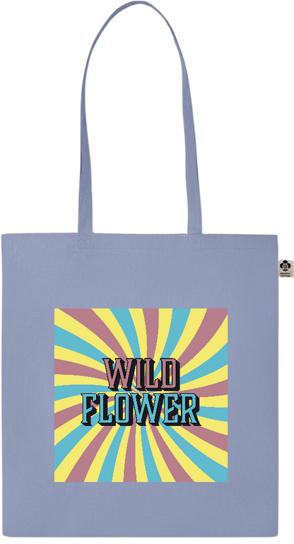 Wild Flower Design - Essential colored organic cotton tote bag_BABY BLUE_front