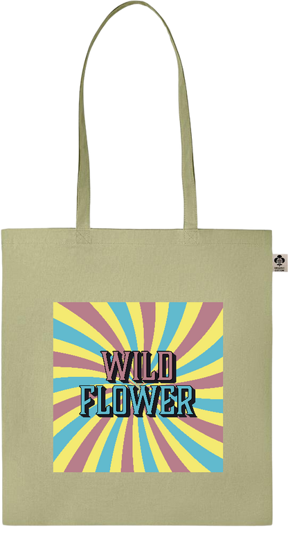 Wild Flower Design - Essential colored organic cotton tote bag_GREEN_front