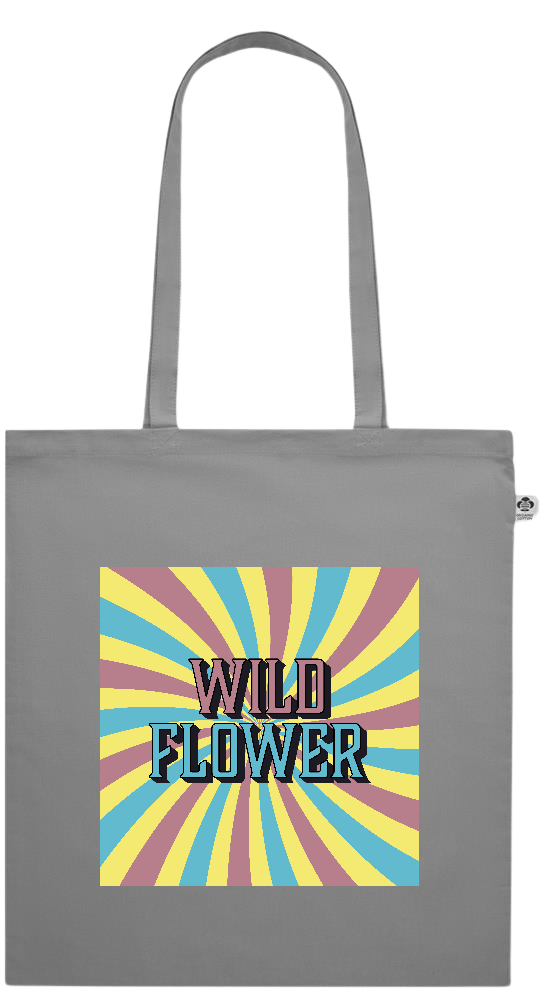 Wild Flower Design - Essential colored organic cotton tote bag_GREY_front