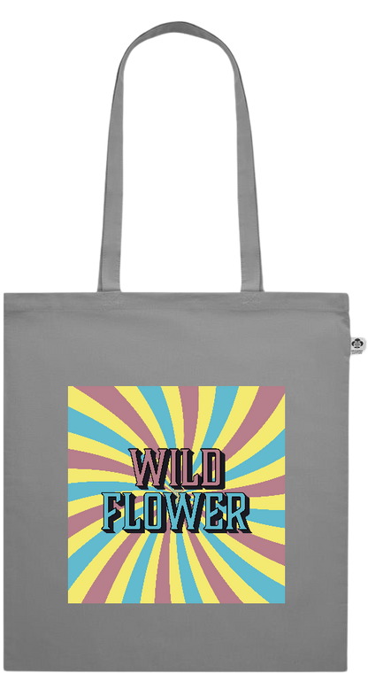 Wild Flower Design - Essential colored organic cotton tote bag_GREY_front