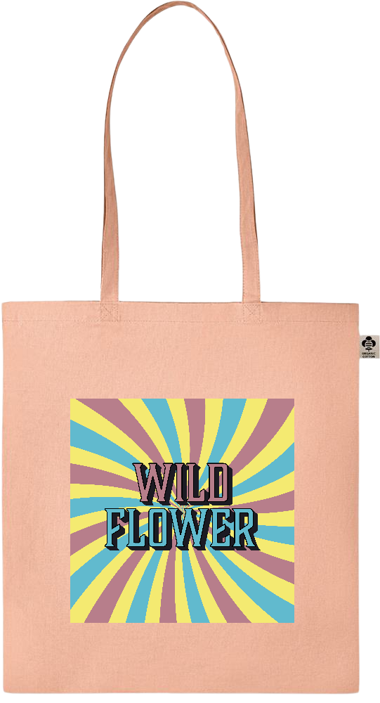 Wild Flower Design - Essential colored organic cotton tote bag_ORANGE_front