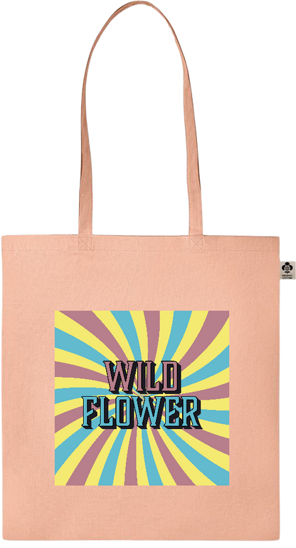 Wild Flower Design - Essential colored organic cotton tote bag_ORANGE_front