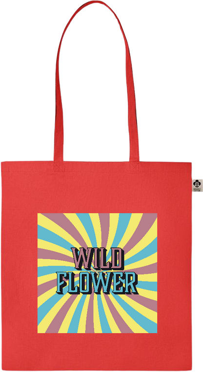 Wild Flower Design - Essential colored organic cotton tote bag_RED_front