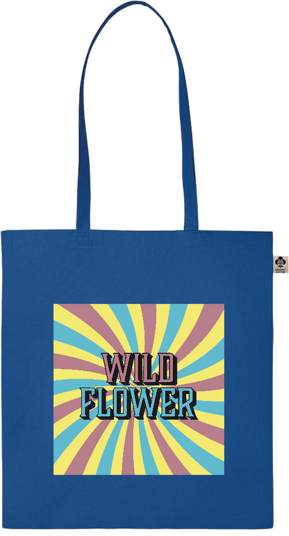 Wild Flower Design - Essential colored organic cotton tote bag_ROYAL BLUE_front