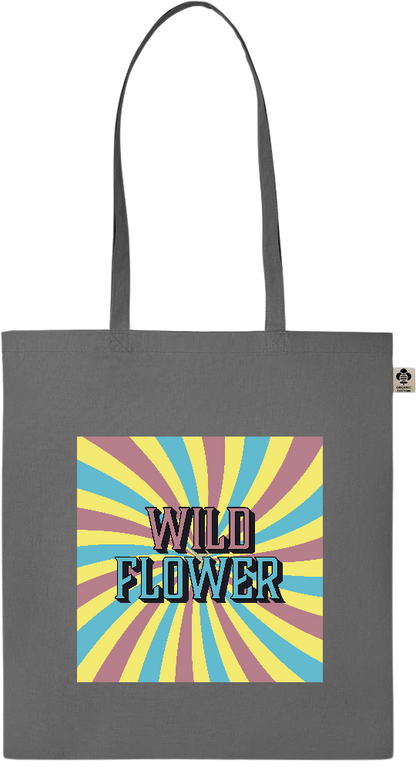 Wild Flower Design - Essential colored organic cotton tote bag_STONE GREY_front