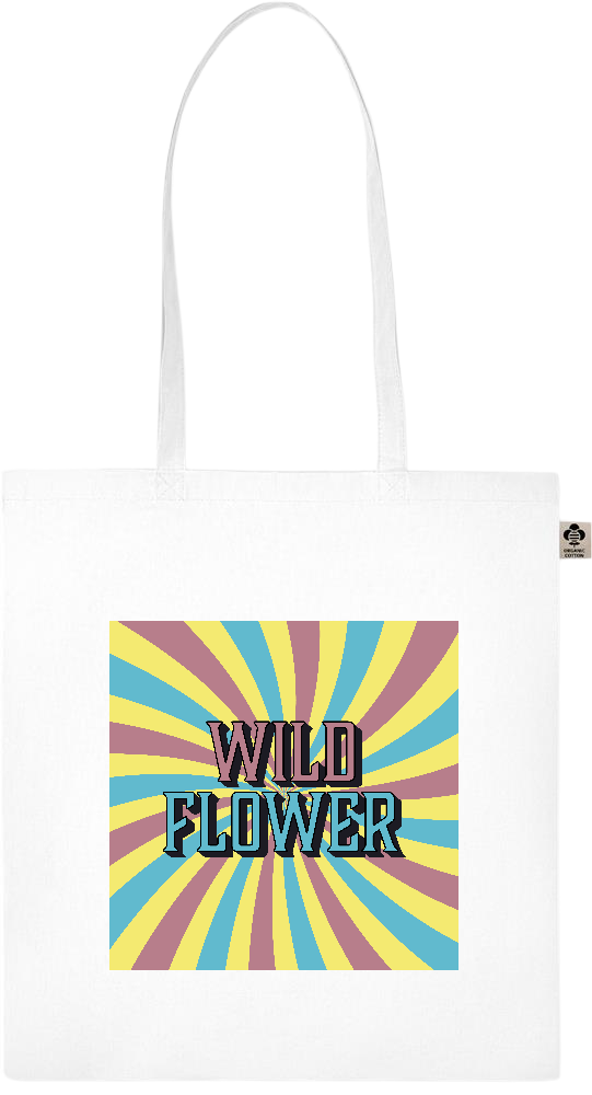 Wild Flower Design - Essential colored organic cotton tote bag_WHITE_front