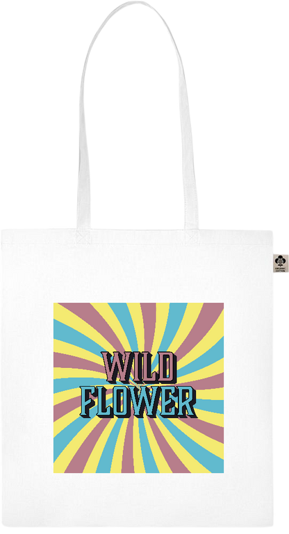 Wild Flower Design - Essential colored organic cotton tote bag_WHITE_front