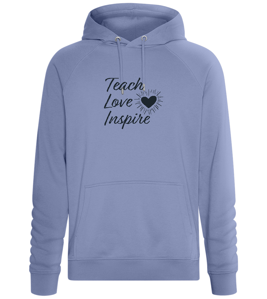 Teach Love Inspire Heart Design - Comfort unisex hoodie_BLUE_front