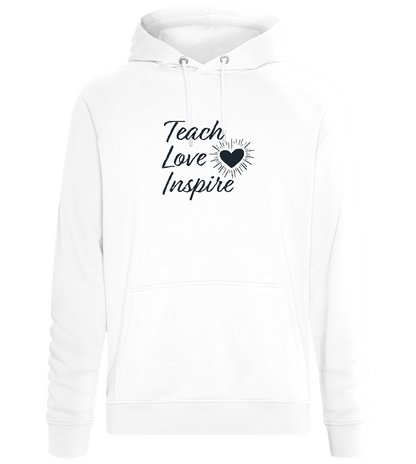 Teach Love Inspire Heart Design - Comfort unisex hoodie_WHITE_front