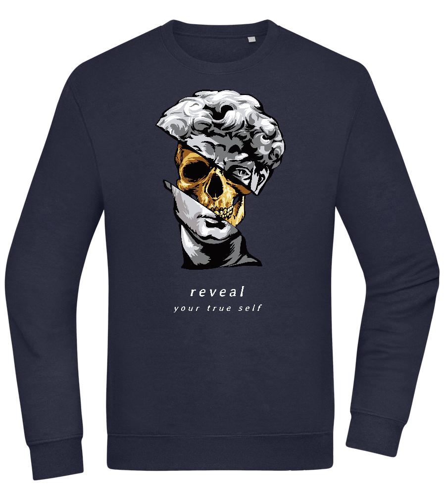Reveal Your True Self Design - Comfort Essential Unisex Sweater_FRENCH NAVY_front