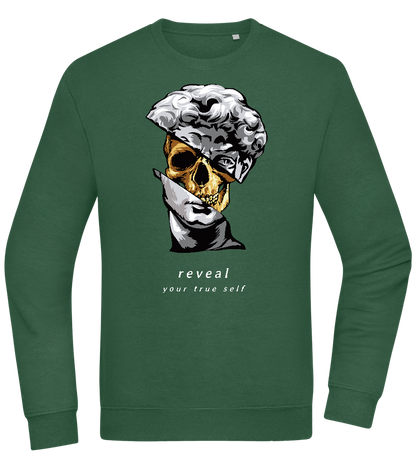 Reveal Your True Self Design - Comfort Essential Unisex Sweater_GREEN BOTTLE_front